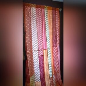 Pier 1 Patchwork Curtain Panels 48” x 96” Boho Sheer Set